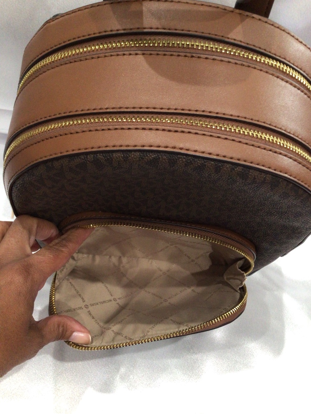 Michael Kors Brown MK Signature Small Backpack - Picture 5 of 15